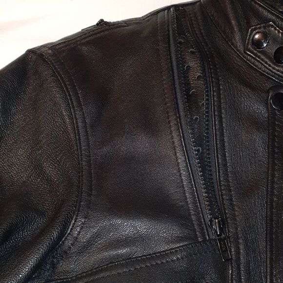 Hein Gericke Black Leather Motorcycle Jacket 38 - Picture 4 of 16